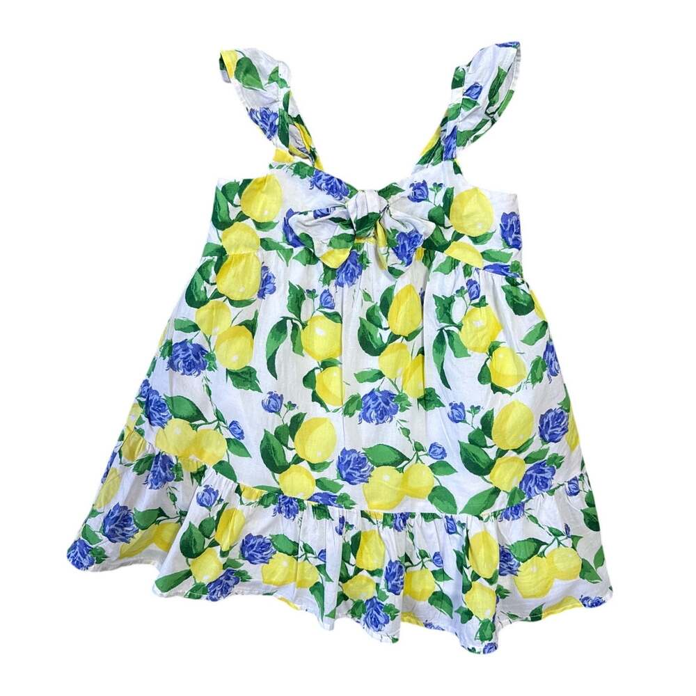 Janie and Jack Sun Dress in Lemons and Flowers Print Size 18-24 months